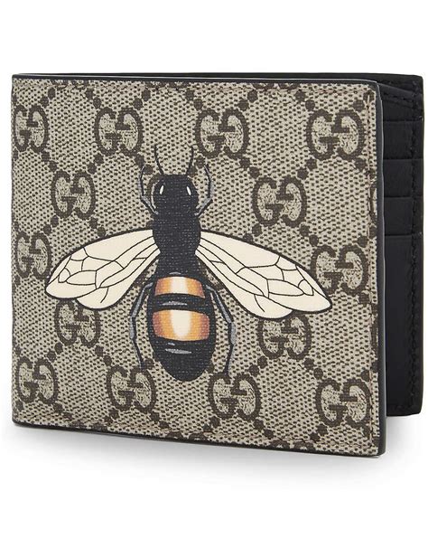 gucci bee leather wallet|Gucci bee wallet men.